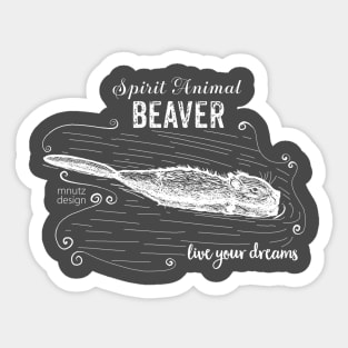 Spirit animal Beaver white Sticker